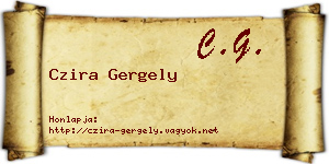 Czira Gergely névjegykártya